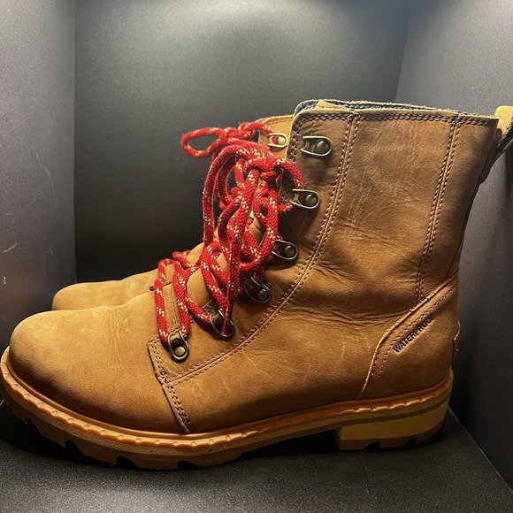 Sorel Lennox Velvet Tan Waterproof Lace Ankle‎ Boots Bootie Shoes Size 9.5 NWOT - Picture 2 of 9